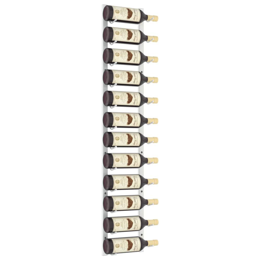 vidaXL Wall Mounted Wine Rack for 12 Bottles White Iron