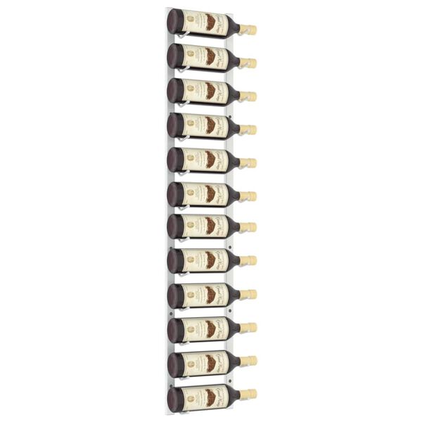vidaXL Wall Mounted Wine Rack for 12 Bottles White Iron