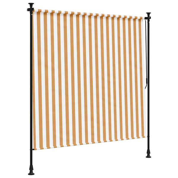 vidaXL Outdoor Roller Blind Orange and White 150x270 cm Fabric&Steel