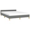 vidaXL Bed Frame without Mattress Dark Grey King Fabric