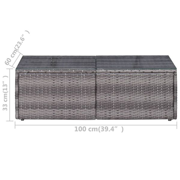 vidaXL 9 Piece Garden Lounge Set with Cushions Poly Rattan Grey