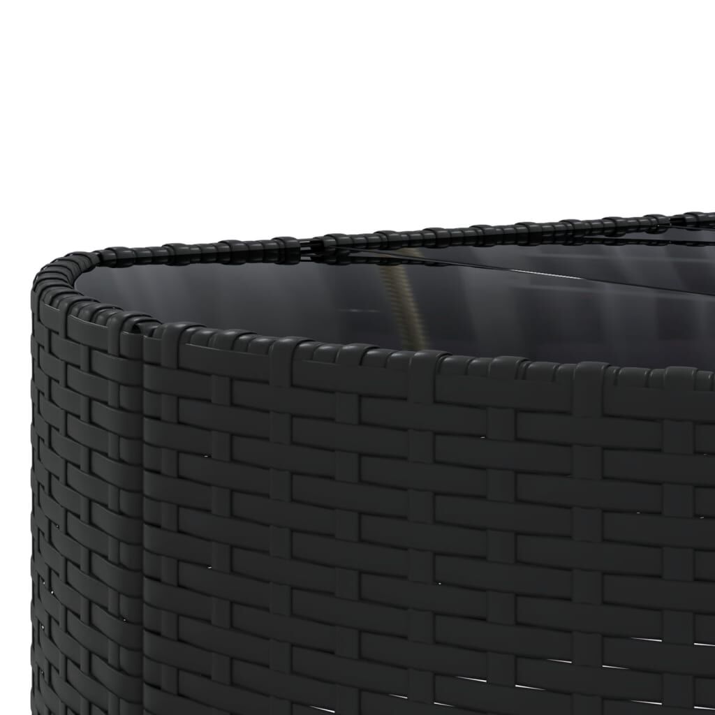 vidaXL 6 Piece Garden Sofa Set with Cushions Black Poly Rattan