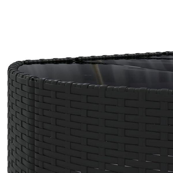 vidaXL 6 Piece Garden Sofa Set with Cushions Black Poly Rattan