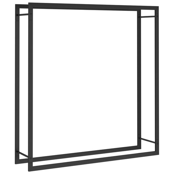 vidaXL Firewood Rack Matt Black 110x28x116 cm Steel