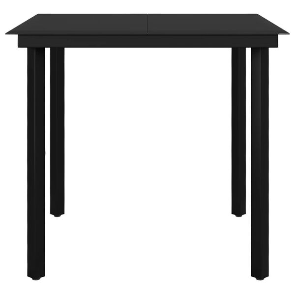 vidaXL 5 Piece Garden Dining Set with Cushions Poly Rattan and Black