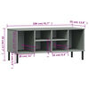 vidaXL Shoe Rack with Metal Legs Grey 106x35x45 cm Solid Wood OSLO