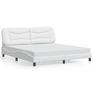 vidaXL Bed Frame without Mattress "Hvar" White 183x213 cm Faux Leather