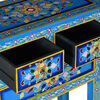 vidaXL Sideboard with Drawers Solid Mango Wood Turquoise Hand Painted