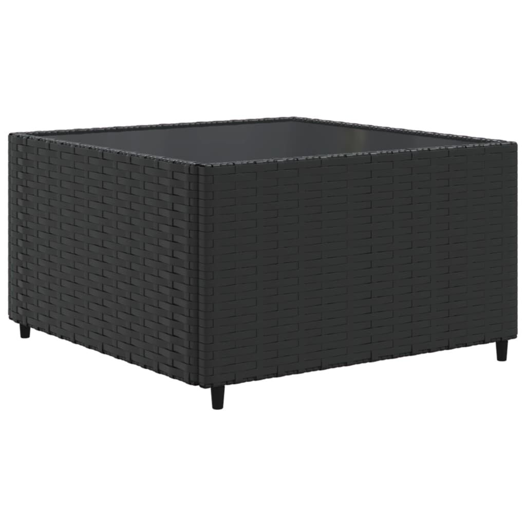 vidaXL 6 Piece Garden Lounge Set with Cushions Black Poly Rattan