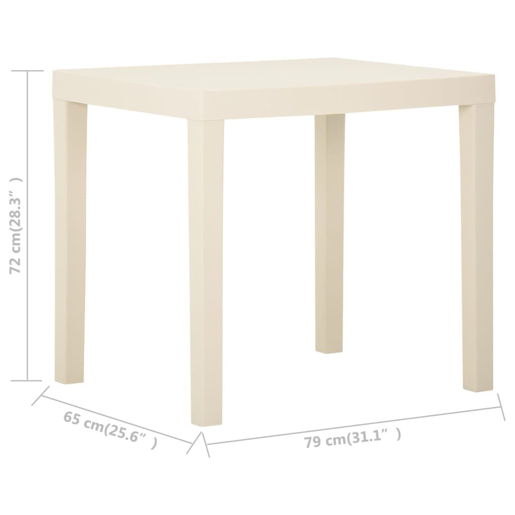 vidaXL Garden Table White 79x65x72 cm Plastic