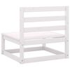 vidaXL 3 Piece Garden Lounge Set with Cushions White Solid Pinewood