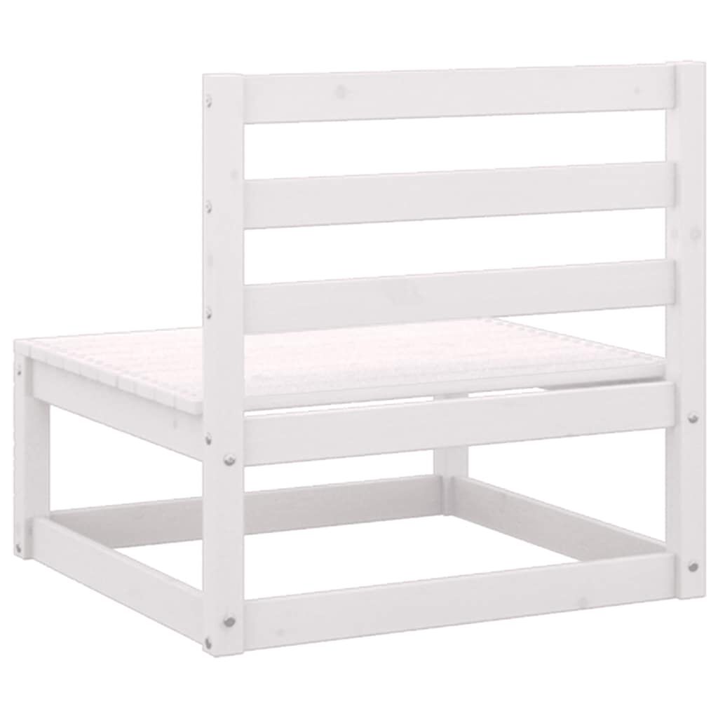 vidaXL 3 Piece Garden Lounge Set with Cushions White Solid Pinewood