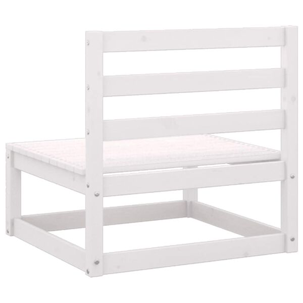 vidaXL 3 Piece Garden Lounge Set with Cushions White Solid Pinewood