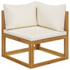 vidaXL 11 Piece Garden Lounge Set with Cushion Cream Solid Acacia Wood