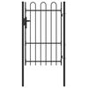 vidaXL Fence Gate Boxtel Single Door with Arched Top Steel 1x1.5 m Black