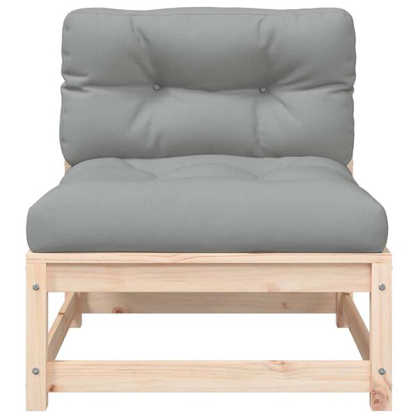 vidaXL Garden Sofas Armless with Cushions 2 pcs Solid Wood Pine