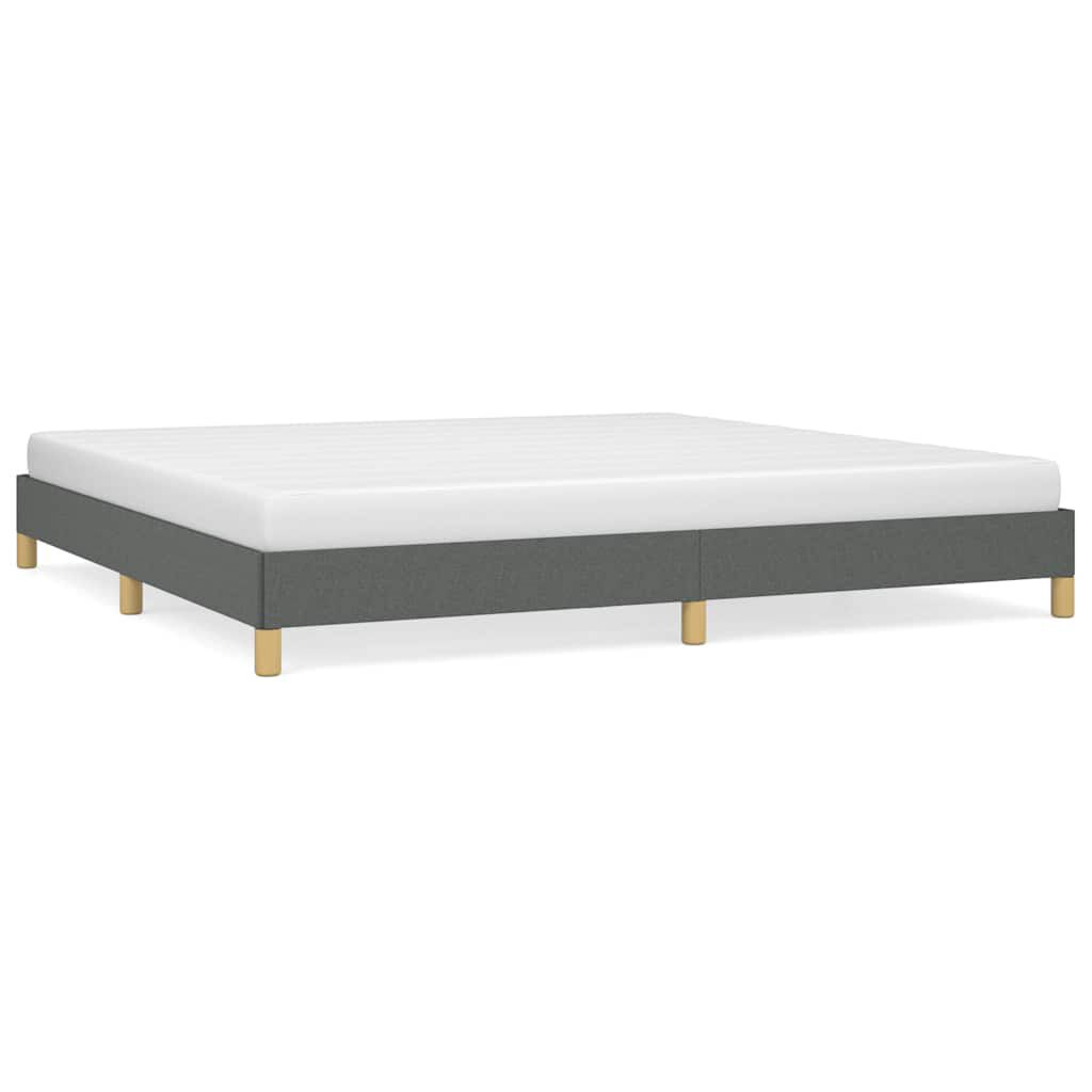 vidaXL Bed Frame without Mattress Dark Grey 193x203 cm King Fabric