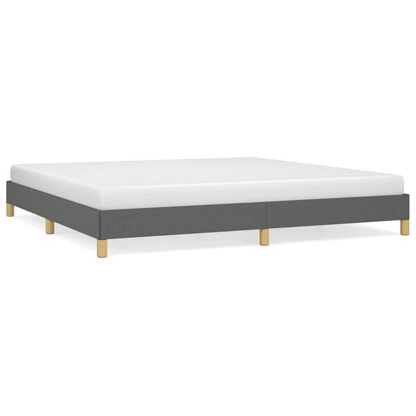 vidaXL Bed Frame without Mattress Dark Grey 193x203 cm King Fabric