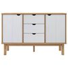 vidaXL Sideboard "OTTA" Brown and White 113,5x43x73 cm Solid Wood Pine
