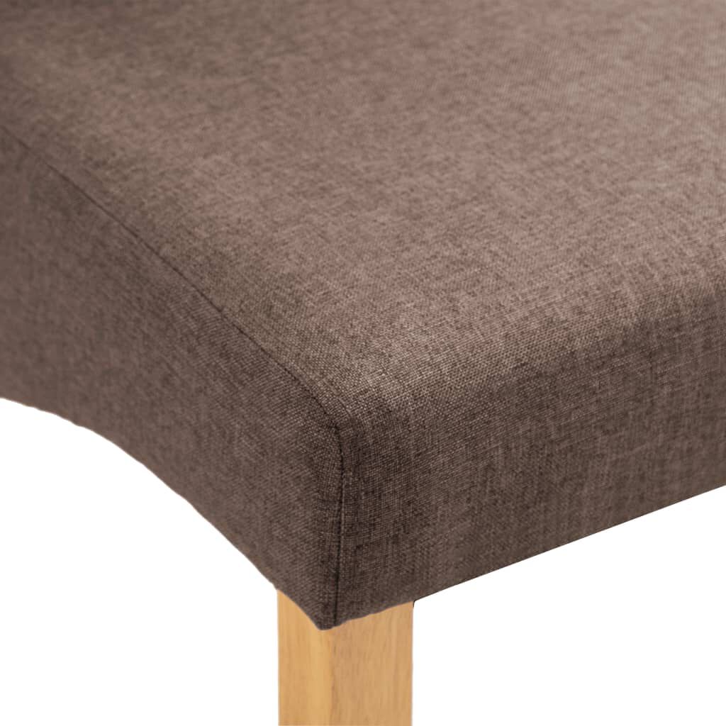 vidaXL Dining Chairs 2 pcs Brown Fabric