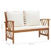 vidaXL 3 Piece Garden Lounge Set with Cushions Solid Acacia Wood