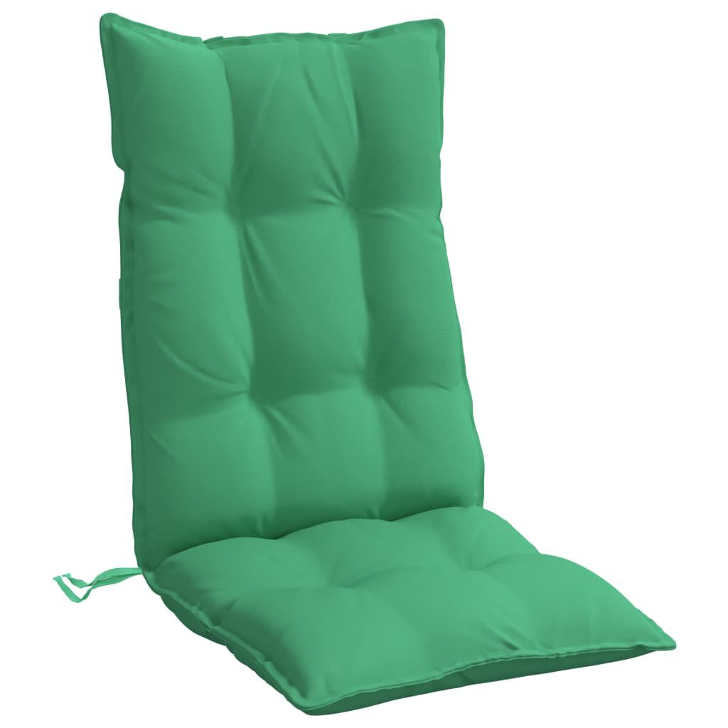 vidaXL Highback Chair Cushions 4 pcs Green Oxford Fabric