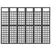 vidaXL 6-Panel Room Divider/Trellis Solid Fir Wood Black 242.5x180 cm