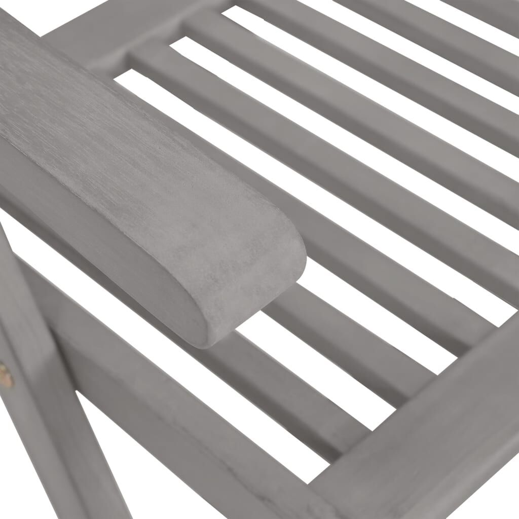 vidaXL Garden Reclining Chairs with Cushions 8 pcs Grey Solid Wood Acacia