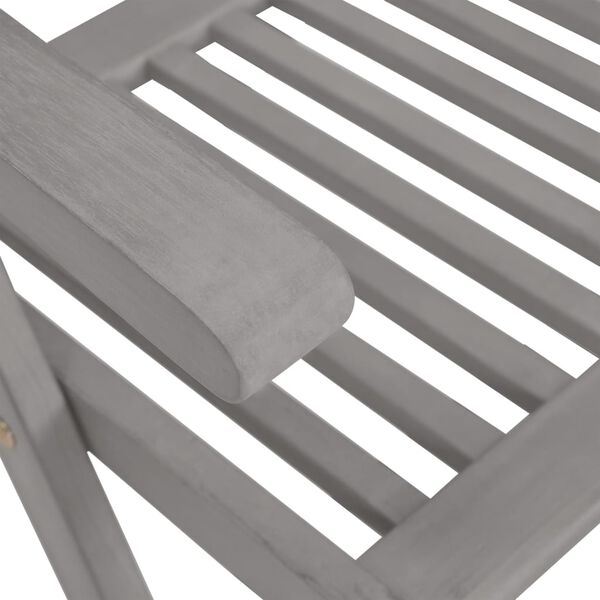 vidaXL Garden Reclining Chairs with Cushions 8 pcs Grey Solid Wood Acacia