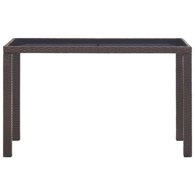 vidaXL Garden Table Brown 123x60x74 cm Poly Rattan