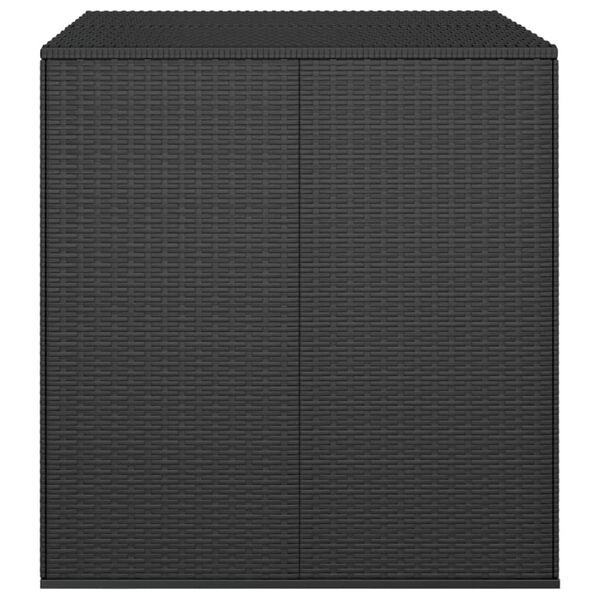 vidaXL Garden Cushion Box PE Rattan 100x97.5x104 cm Black