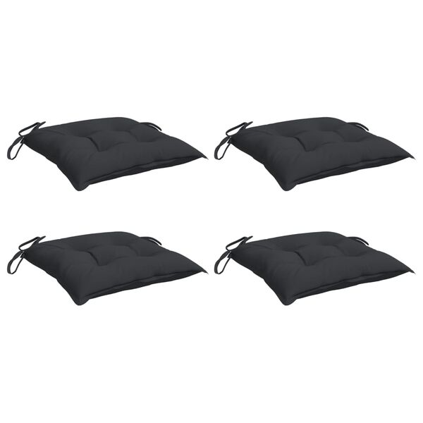 vidaXL Chair Cushions 4 pcs Black 40x40x7 cm Oxford Fabric