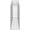 vidaXL Arched Gabion Baskets 9 pcs 200x30x80/100 cm Galvanised Iron