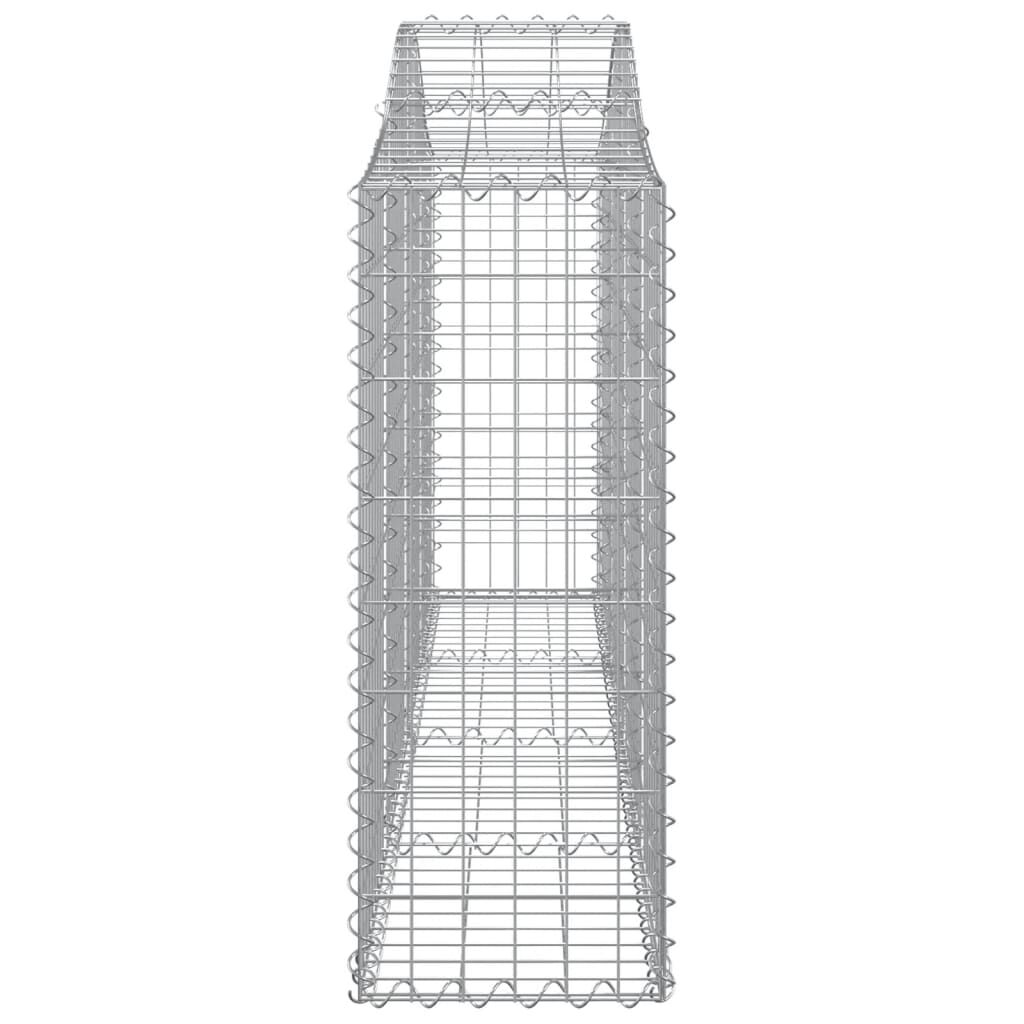 vidaXL Arched Gabion Baskets 9 pcs 200x30x80/100 cm Galvanised Iron