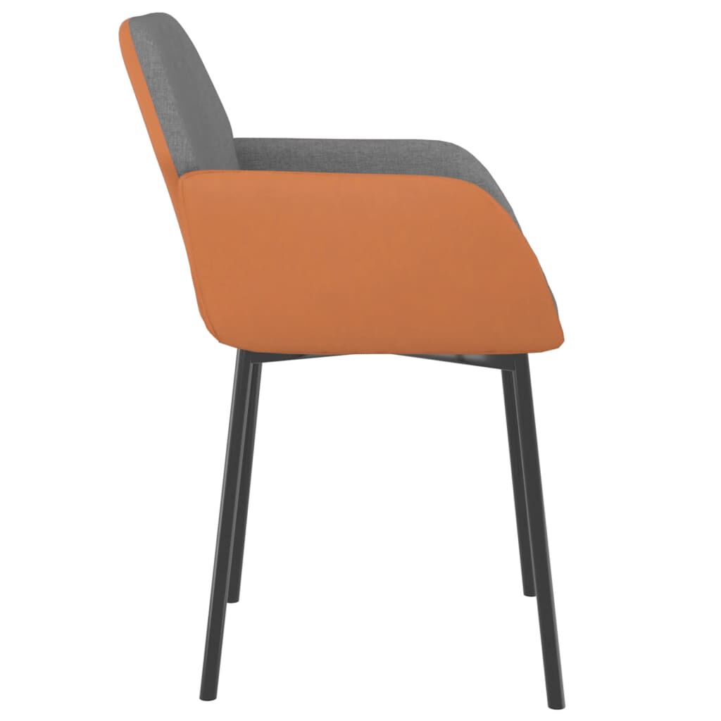 vidaXL Dining Chairs 2 pcs Light Grey Fabric and Faux Leather
