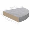 vidaXL Wall Corner Shelves 2 pcs Concrete Grey 35x35x3.8 cm MDF
