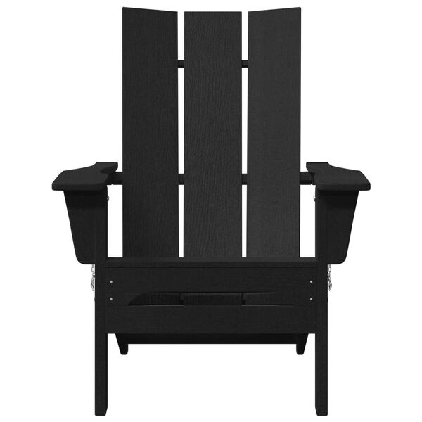 vidaXL Foldable Adirondack Chairs 2 pcs Black 74.5x80.5x90 cm HDPE