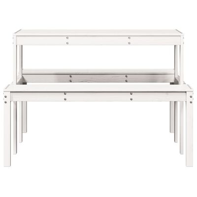 vidaXL Picnic Table White 110x134x75 cm Solid Wood Pine