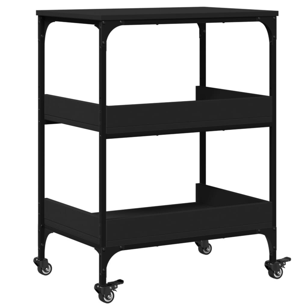 vidaXL Kitchen Trolley Black 60x41x80.5 cm Engineered Wood