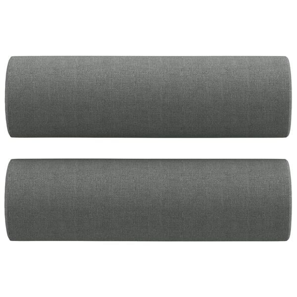 vidaXL 2-Seater Sofa with Throw Pillows Dark Grey 120 cm Fabric