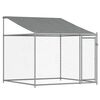 vidaXL Dog Cage with Roof and Door Grey 4x2x2 m Galvanised Steel