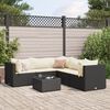 vidaXL 6 Piece Garden Lounge Set with Cushions Black Poly Rattan