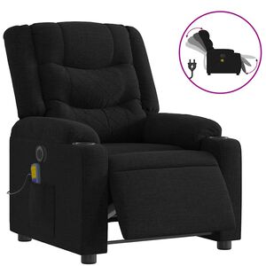 vidaXL Electric Massage Recliner Chair Black Fabric