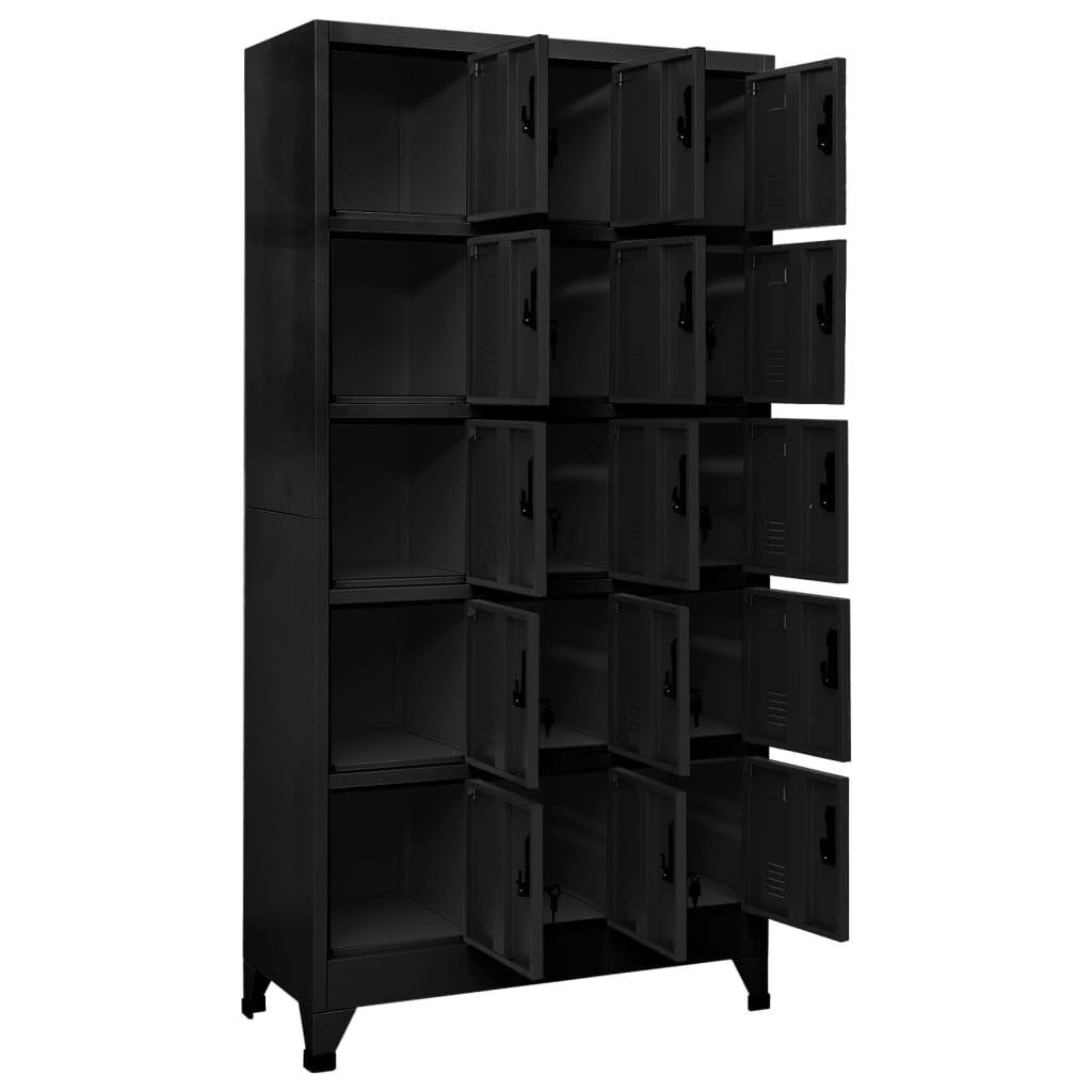 vidaXL Locker Cabinet Black 90x40x180 cm Steel