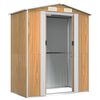 vidaXL Garden Shed Light Brown 192x108x223 cm Galvanised Steel
