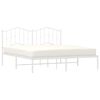 vidaXL Metal Bed Frame without Mattress with Headboard White 183x213cm