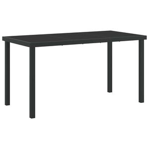 vidaXL Garden Table Black 140 x 70 x 73 cm Metal