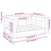 vidaXL Dog Bed White 65.5x50.5x28 cm Solid Wood Pine