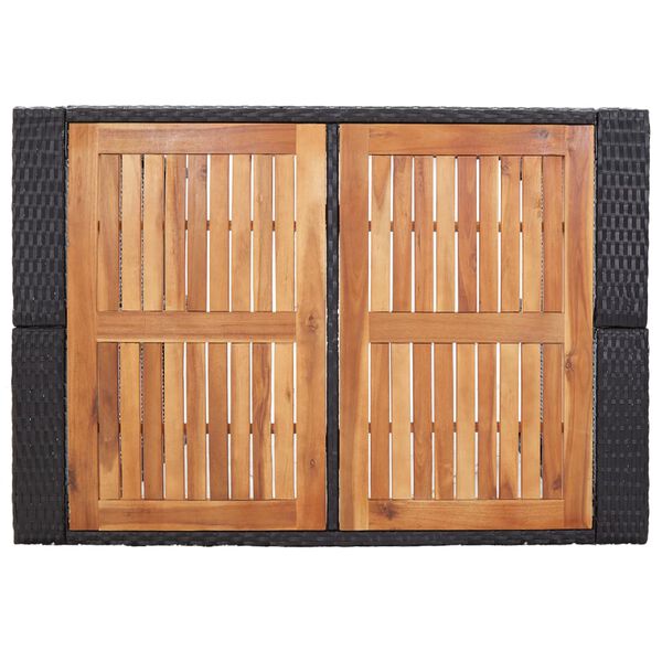 vidaXL 5 Piece Outdoor Bar Set Poly Rattan and Acacia Wood Black