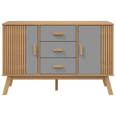 vidaXL Sideboard OLDEN Grey and Brown 114x43x73.5cm Solid Wood Pine